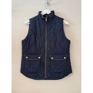 J.Crew Womens Navy Quilted Vest With Pockets Size Small